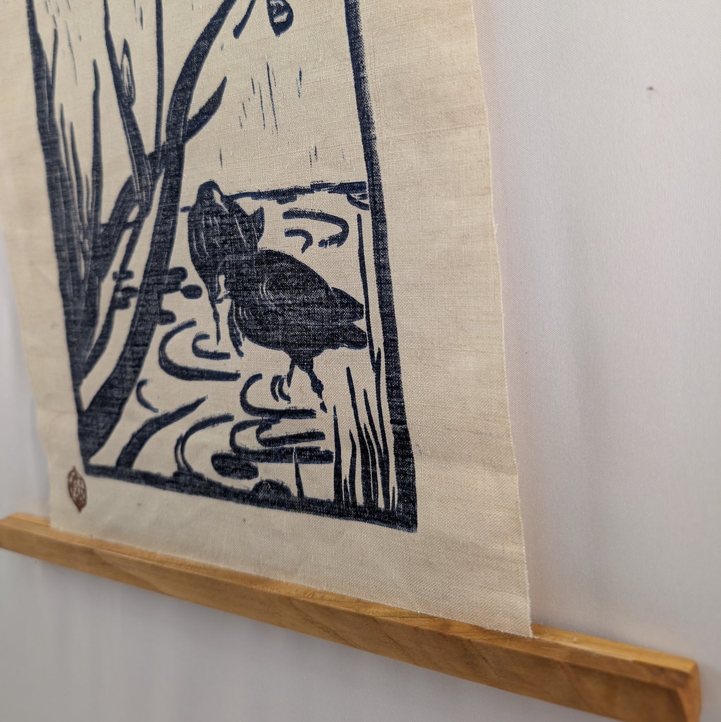 Linogravure "Poules d'eau"