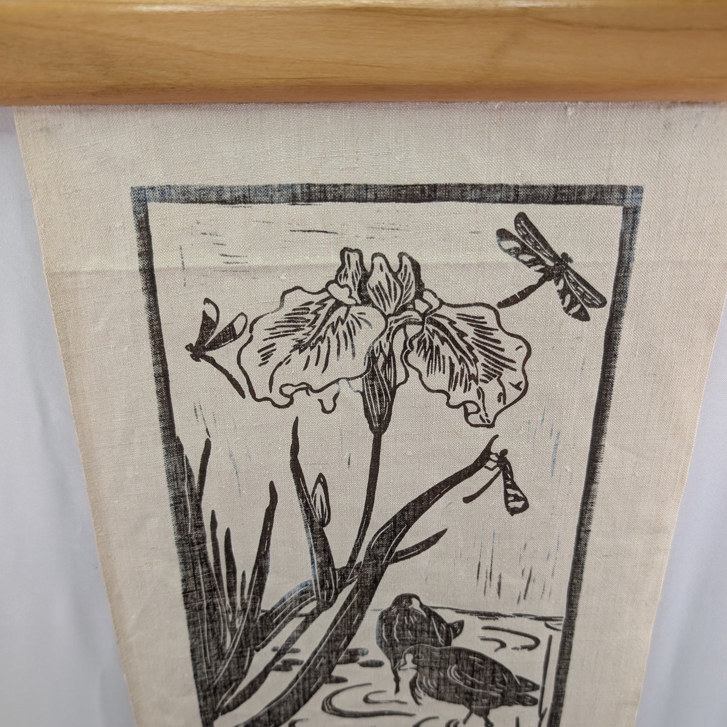 Linogravure "Poules d'eau"