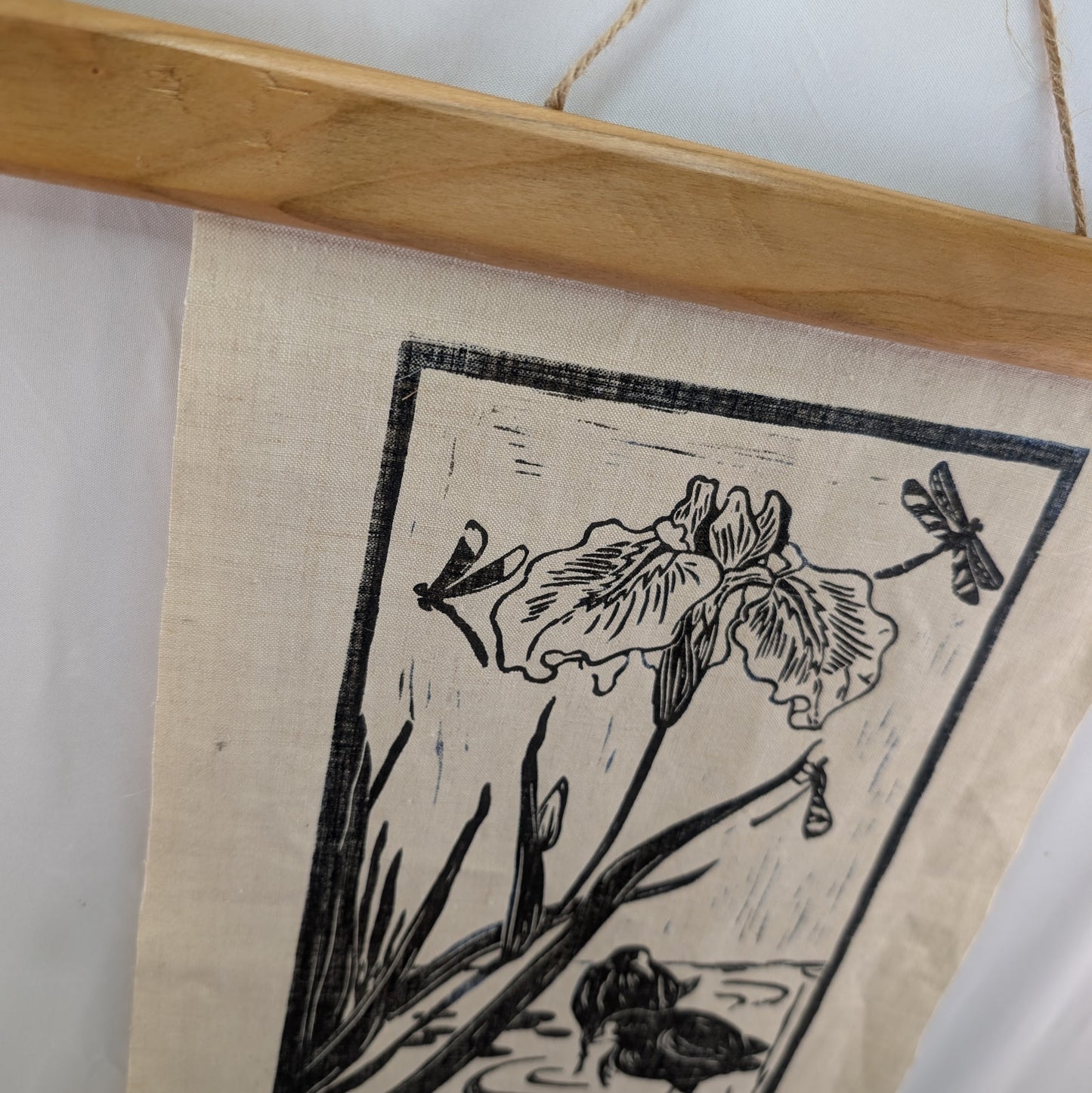 Linogravure "Poules d'eau"